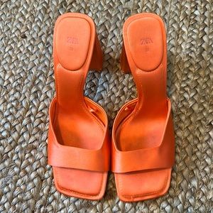 Zara - Orange heels (Size 7 1/2)